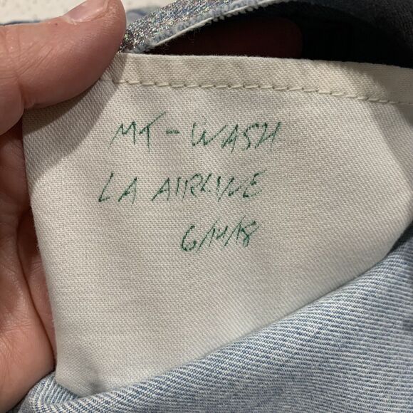 GRLFRND Size 26 Cindy Denim Shorts High Rise Frayed Hem Holographic Wear Me Out - Picture 10 of 12